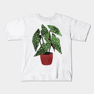 Begonia maculata flowerpot watercolor Kids T-Shirt